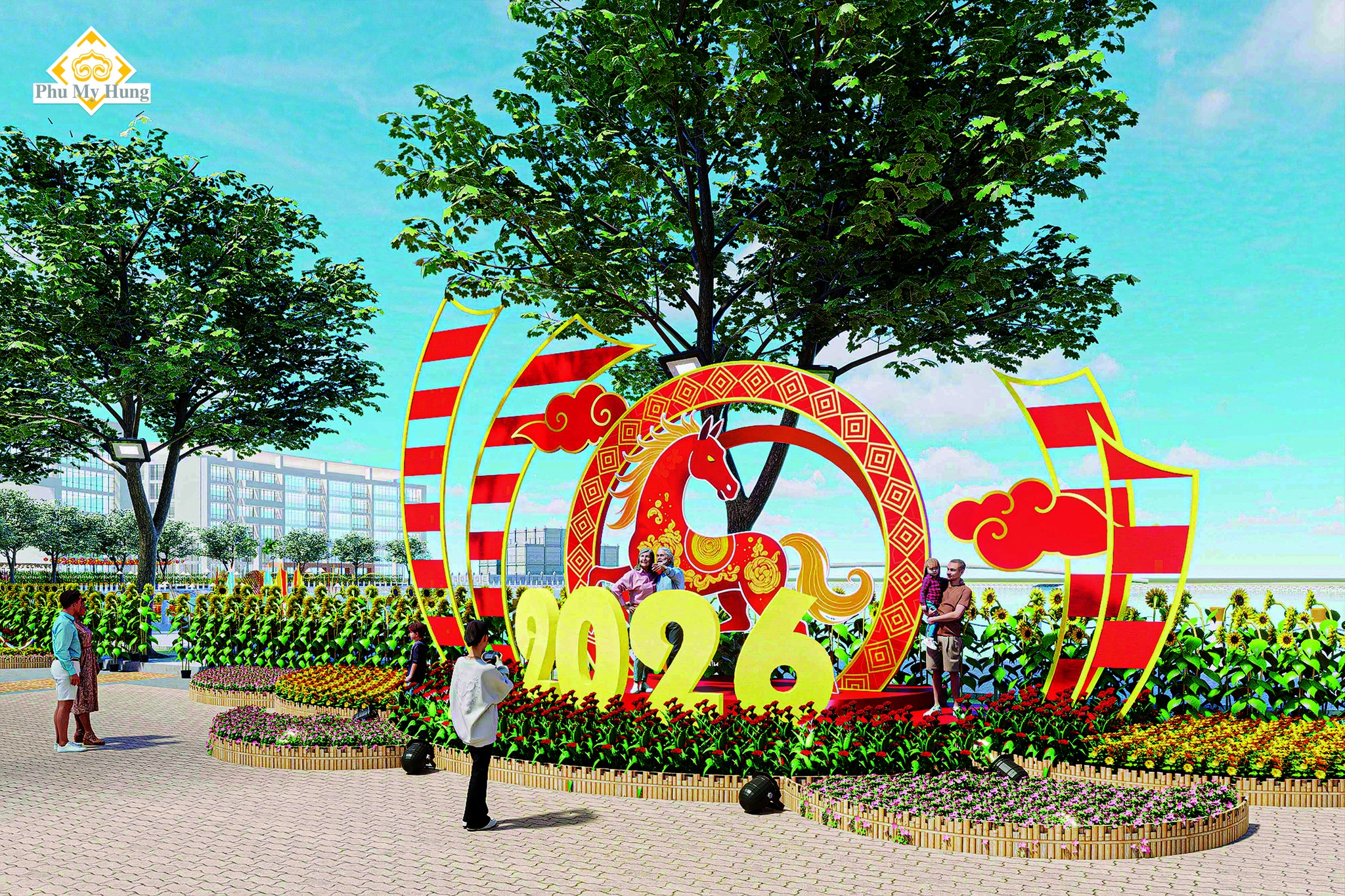 🌼 ĐƯỜNG HOA DÀI 700M GIỮA LÒNG PHÚ MỸ HƯNG – XUÂN GẮN KẾT 🌼